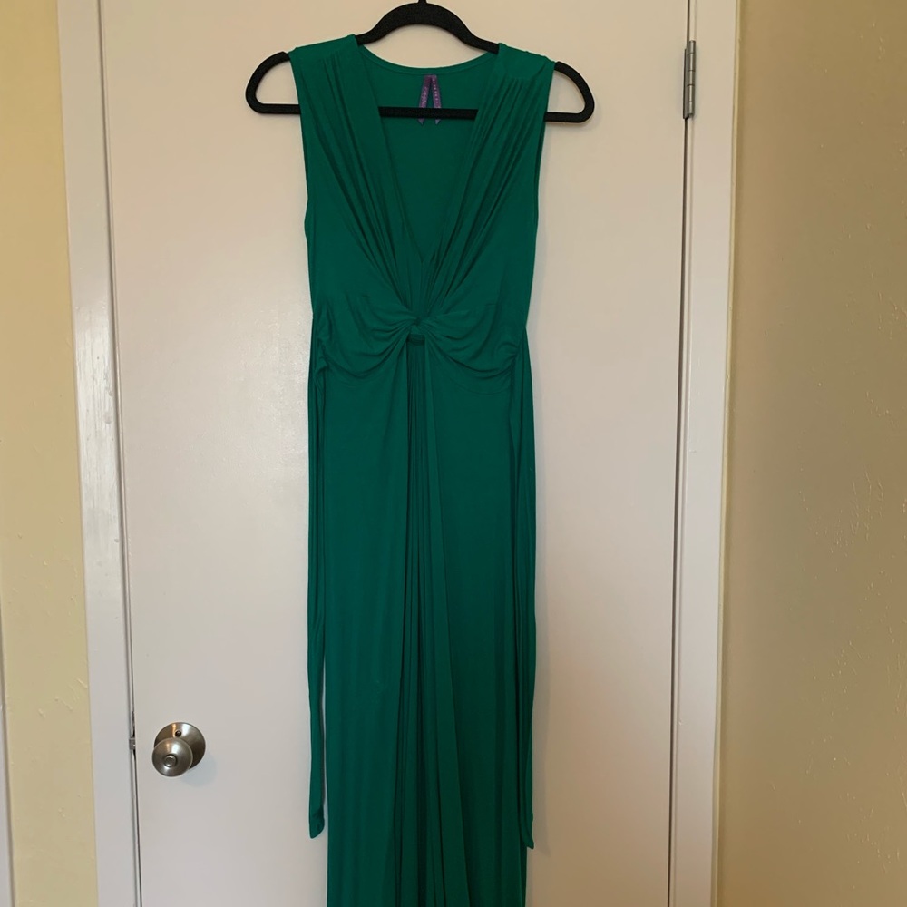 SERAPHINE maternity emerald green goddess Maxi Dress 4 small
